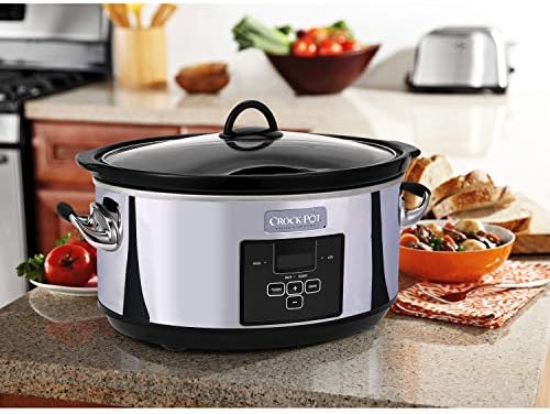 Crock-Pot 7 Quart Programmable Slow Cooker – Polished Platinum vysn43 crwx6p