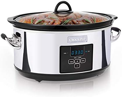 Crock-Pot 7 Quart Programmable Slow Cooker – Polished Platinum vysn43 crwx6p