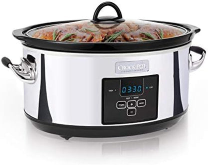 Crock-Pot 7 Quart Programmable Slow Cooker – Polished Platinum vysn43 crwx6p