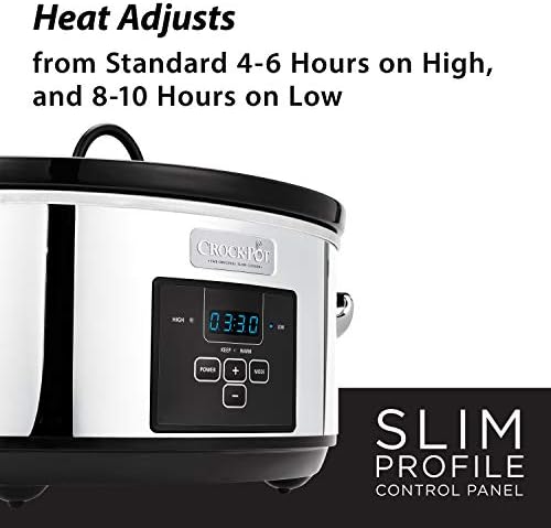 Crock-Pot 7 Quart Programmable Slow Cooker – Polished Platinum vysn43 crwx6p