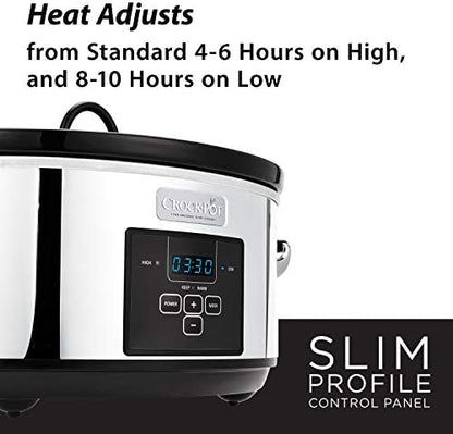 Crock-Pot 7 Quart Programmable Slow Cooker – Polished Platinum vysn43 crwx6p