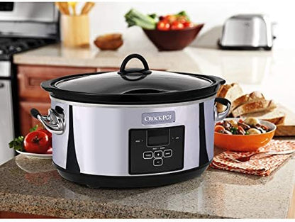 Crock-Pot 7 Quart Programmable Slow Cooker – Polished Platinum vysn43 crwx6p