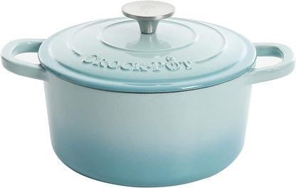 Crock-Pot 3 Quart Enameled Cast Iron Dutch Oven – Aqua nxy4av wyfd5b