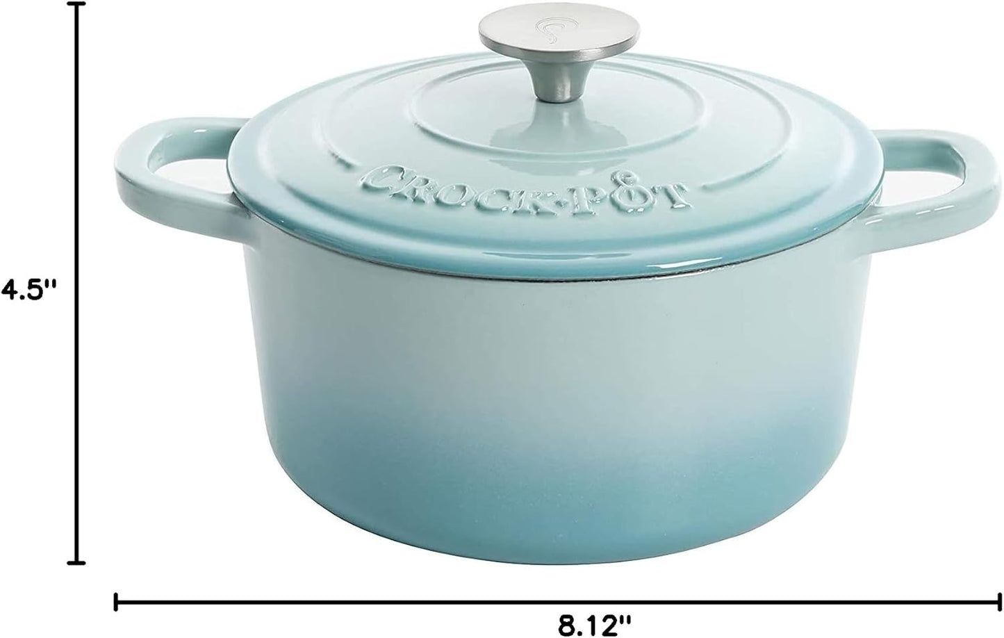Crock-Pot 3 Quart Enameled Cast Iron Dutch Oven – Aqua nxy4av wyfd5b
