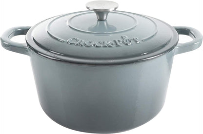 Crock-Pot 3 Quart Enameled Cast Iron Dutch Oven – Aqua nxy4av wyfd5b