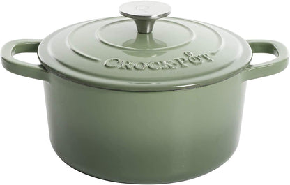 Crock-Pot 3 Quart Enameled Cast Iron Dutch Oven – Aqua nxy4av wyfd5b